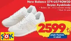NEW BALANCE 574-U574OW2D BEYAZ AYAKKABI